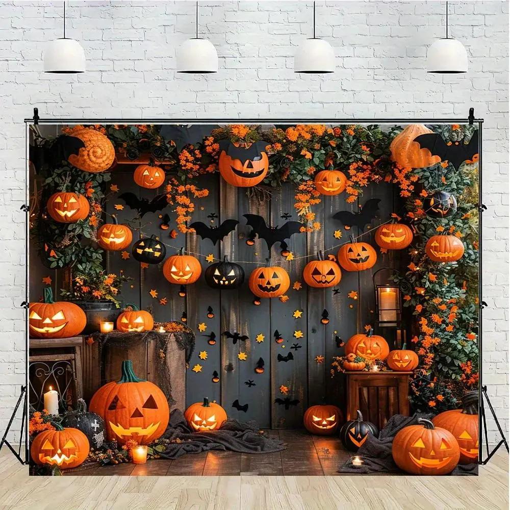Autumn Wood Pumpkin Farm Backdrop Background Cloth, Thanksgiving Rustic Tapestry Wall Hanging Photography Background Premium Polyester Fabric, Fall Party Decor, Photo Studio Setup, Event Decoration, Holiday Background