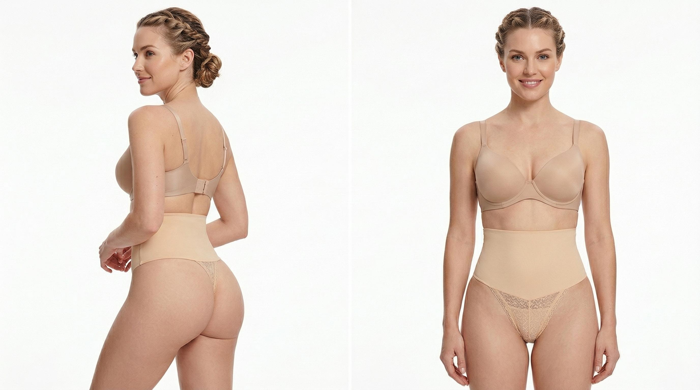 Tummy Control Thong Shapewear for Women High Waist Shaping Underwear Seamless Body Shaper Panties Girdle Womens Thong Shapewear Mid to High Waisted Shaper Thong WN00 High Waist Shaping Pants Plus Size Lace Seamless Waist Shaper