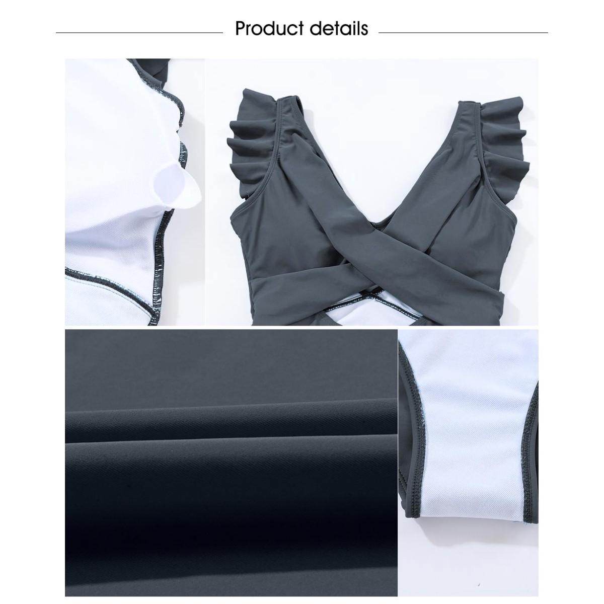 Women's One Piece Swimsuit Ruffle Cutout Swimdress Tummy Control V Neck Wrap Swimwear Swimming Sport Clothing Beach 2