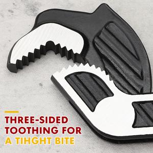 Multifunctional Self locking Wrench, Self Adjusting Pipe Wrench, 8 Inch Plumbers Wrench for (9-25mm) 3/8"-1"Nuts, Irregular Nuts, Pipes Use, Chrome Vanadium Alloy Steel (8 In)