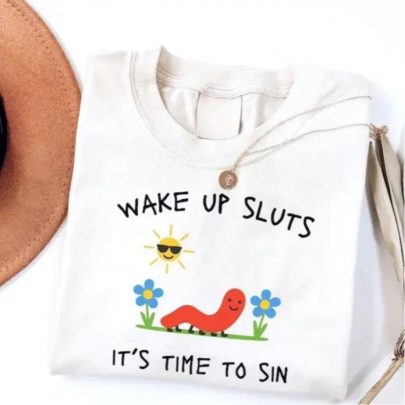 Wake Up Slts T-Shirt funny animal shirt meme graphic tee sarcastic t-shirt cursed tshirt unhinged humor top viral t-shirt