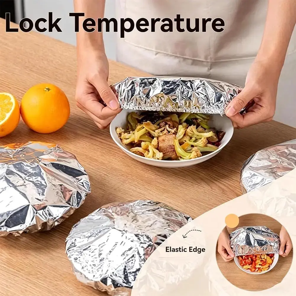 100pcs Reusable Aluminum Foil Insulation Covers, Home Care Dust Covers for Food Protection
