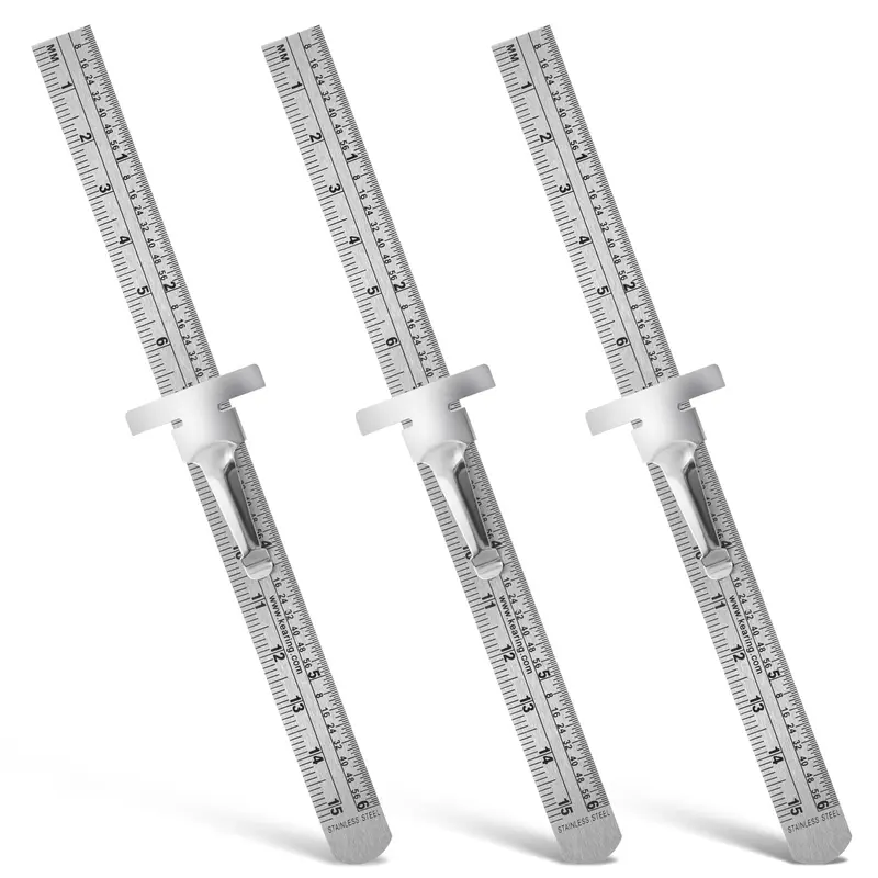 KEARING 6-Inch Pocket Ruler – Stainless Steel With Detachable Clip, Imperial & Metric, 2-Pack For DIY & Professional Use - View #6