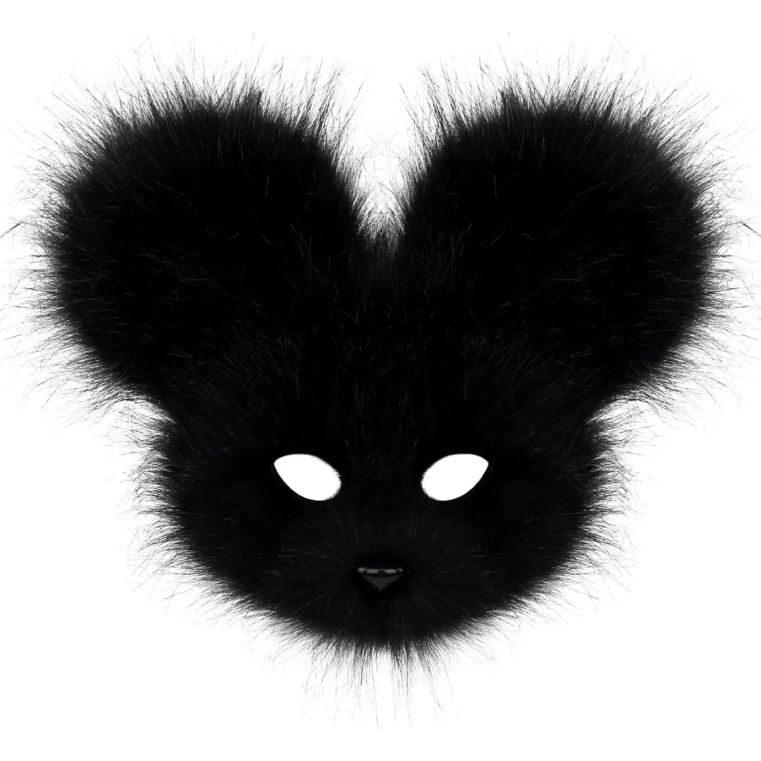 COSYEARS Faux Fur Animal Mouse Mask Plush Half Face for Masquerade Carnival Party Costume Accessories