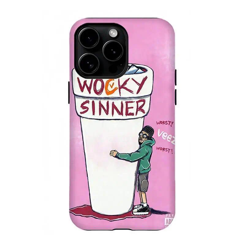 Hip-Hop Art Style "Veeze Wocky Sinner" Graphic Film Phone Case — Durable & Sturdy Design — Compatible with iPhone 17, 16, 15, 14, 13 — Unisex Gift for Fans — Mobile Accessory