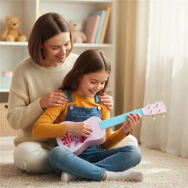 21" Kids Ukulele with Nylon Strings, BPA-Free ABS Mini Guitar for Beginners