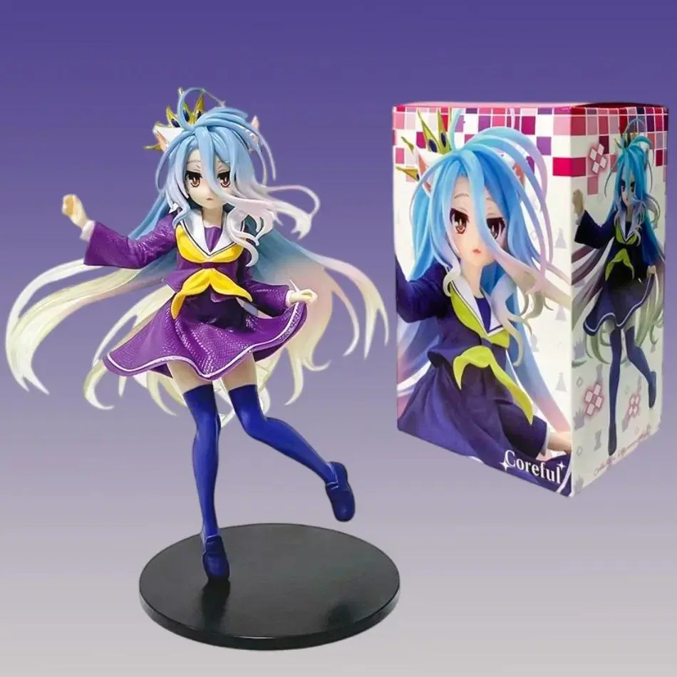 No Game No Life Shiro Action Figure, 18.5cm PVC Anime Character Art Model, Collectible Toy Gift with Box, Action Figures, Holiday Gift, Ngnl No Game No Life White
