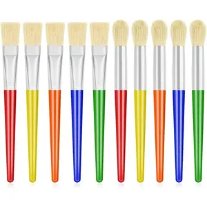 10Pcs Paint Brushes for Kids, Toddler Large Chubby Brushes Round and Flat Preschool Painting Brushes for Washable Paint Acrylic Paintfidget toys