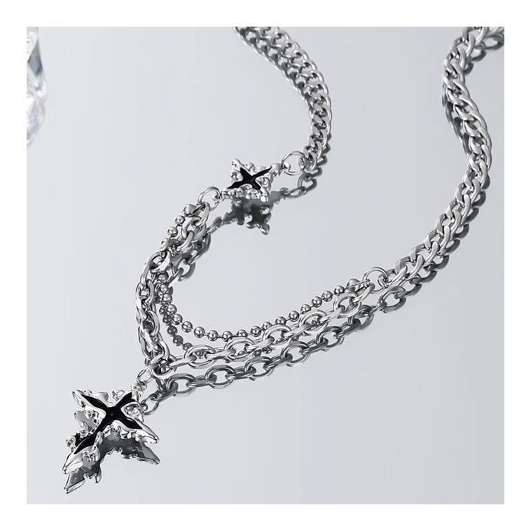 Cross Pattern Titanium Steel Necklace for Men |   Trendy Minimalist Waterproof & Tarnish-Free |   Luxury High-End Clavicle Chain