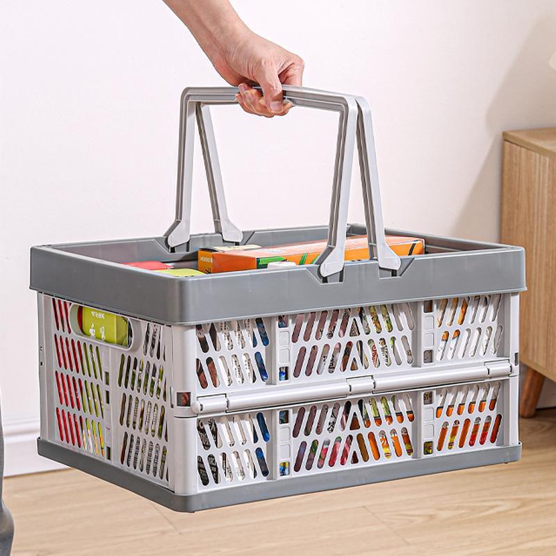 Foldable Storage Box, Outdoor Dining Basket, Portable Shopping Basket, Fruit Basket, Snack and Toy Container, Bookshelf Basket, Versatile Multi-Purpose Organizer