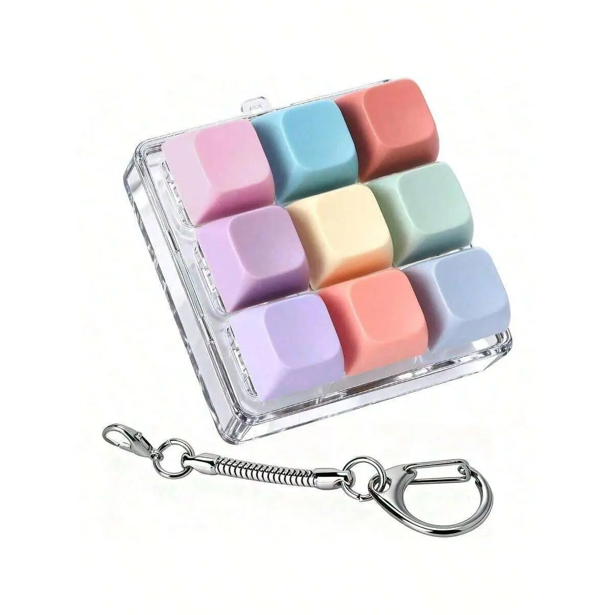 Keyboard Fidget Toy,Colorful Fidget Clicker Keyboard Fidget Keychain, Button Fidget Gifts For Adults To Relieve Stress And Pass Time
