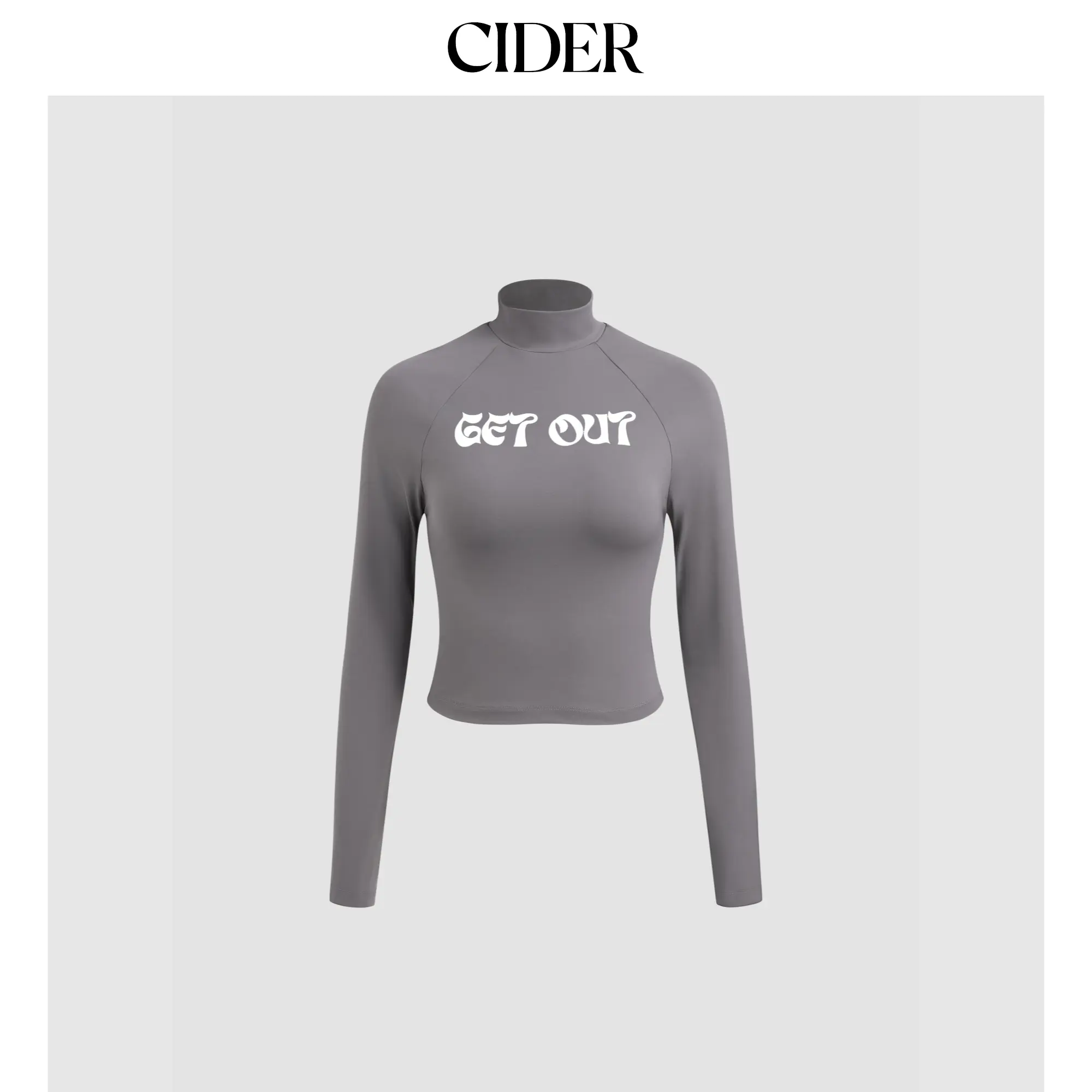 Cider [size 2-10] GET OUT High Neck Long Sleeve Tee