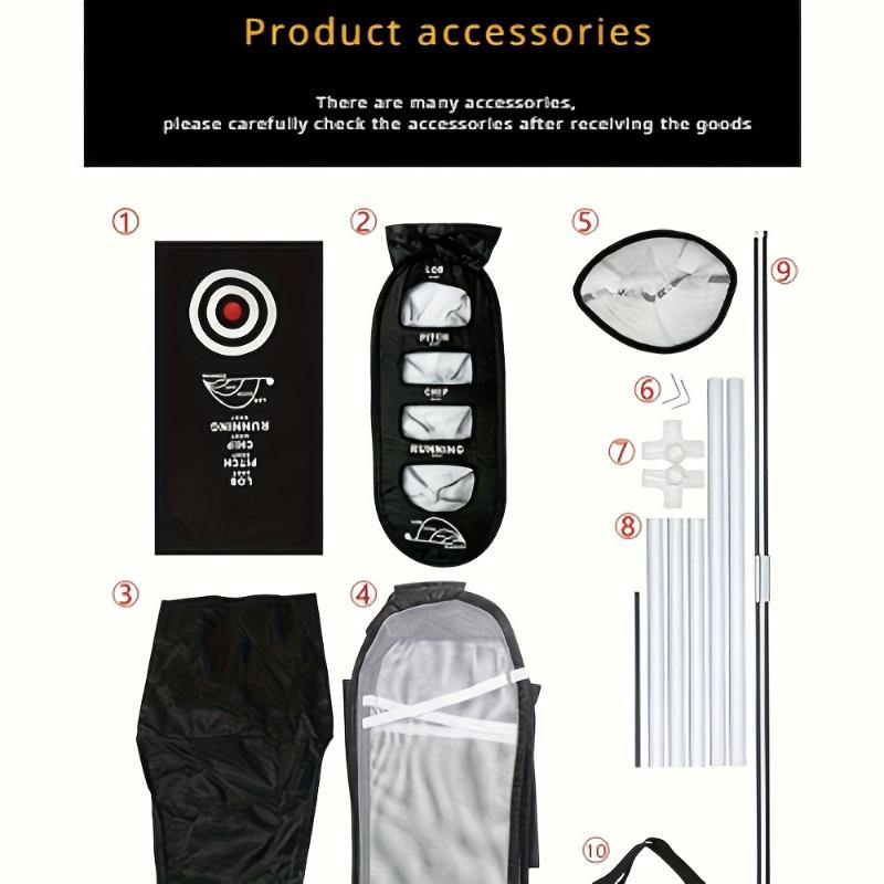 [Golf Swing Trainer] Portable Golf Swing Trainer Net | Indoor/Outdoor Practice Net with Impact Hitting Detection, Polyester, Durable Frame Design | Includes Tension Rope and Carrying Bag, Swing Accuracy Improvement