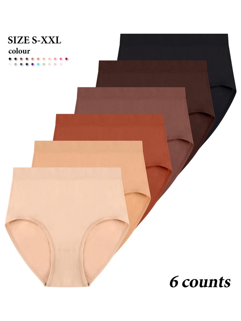 Women's Solid Color Seamless Knicker, Soft Comfy Breathable Panty for Daily Wear, Underwear for All Seasons