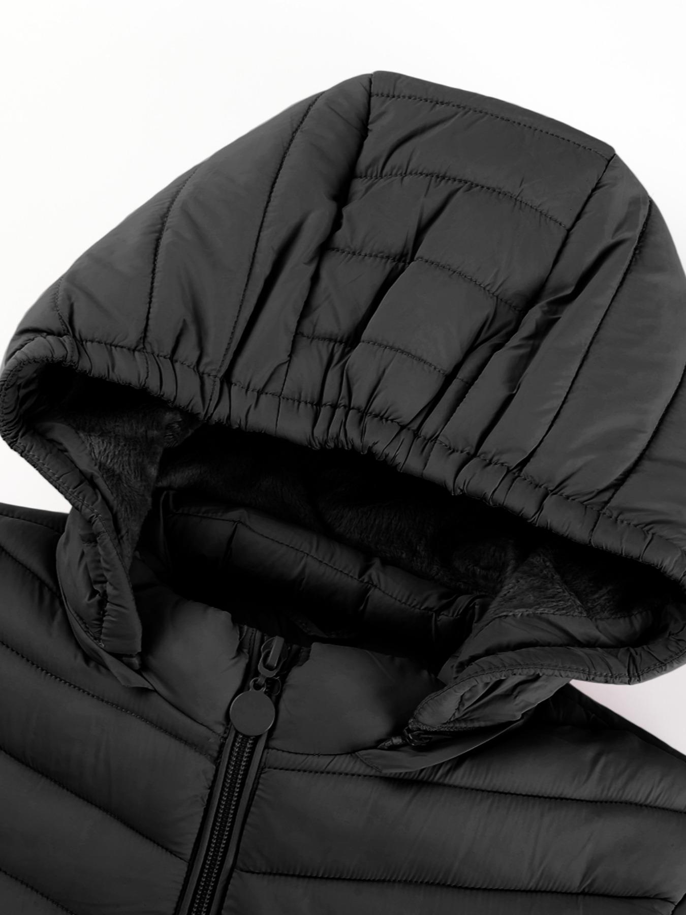 Geschallino Women's Lightweight Fitted Winter Cotton Jacket with Pockets, Casual Fall & Winter Hooded Coat for Daily Commute