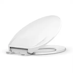 Elongated Toilet Seat with Quick-Release Hinges and Quick-Attach, Toilet Seat with Soft Close, Fits Most Elongated Toilets