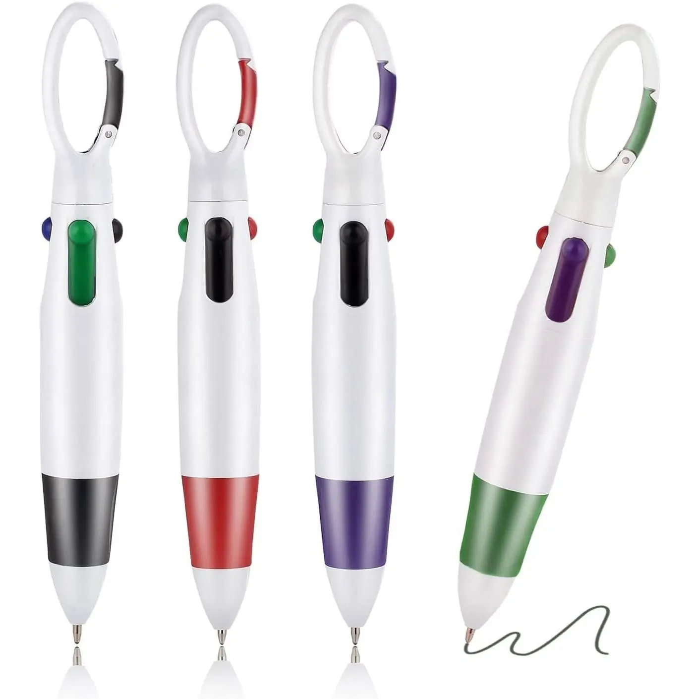 Multicolor Ballpoint Pens, 4-in-1 Colored Pens 1.0mm Medium Point 4-Count | Retractable Colored Ballpoint Pens for Smooth Writing,Planner,Journaling,Note-Taking, to School,Office,Teacher Supplies