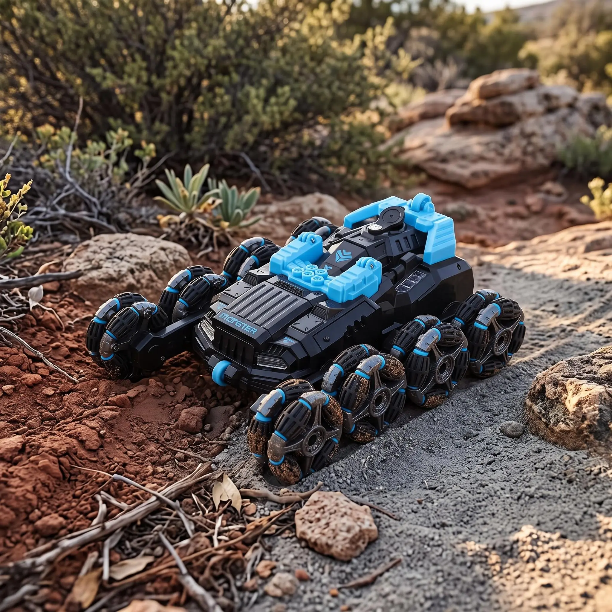 【IdealHouse】8WD Remote Control Stunt Off-Roading Car for Kids, 2.4GHz Anti-Interference RC Vehicle with Stunt Mode, 360° Spin, Double-Sided Flip, Obstacle Climbing, LED Lights & Led Sounds, Birthday Holiday Gift for Ages 8-12, Rc Car, Boys & Girls