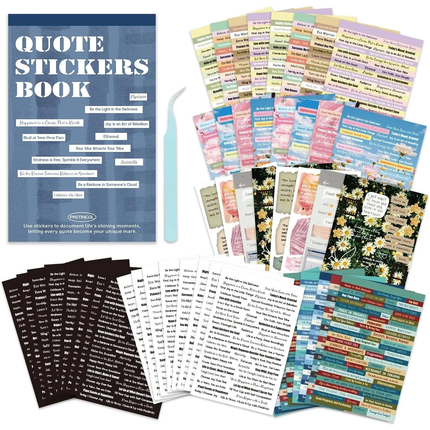 2346 count Quote Stickers,48 Sheets Scrapbook Supplies Kit  Stickers for Journaling, Card Making, Vision Board Supplies for Adults Crafting