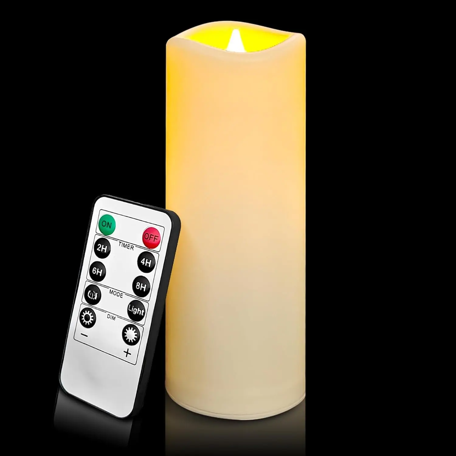 LED Flameless Candles Pack of 1, Outdoor  Candle with Remote Control& Timer, Indoor  Operated Flickering Pillar  Candles Long Lasting for Patio, Larterns, Wedding, Porch