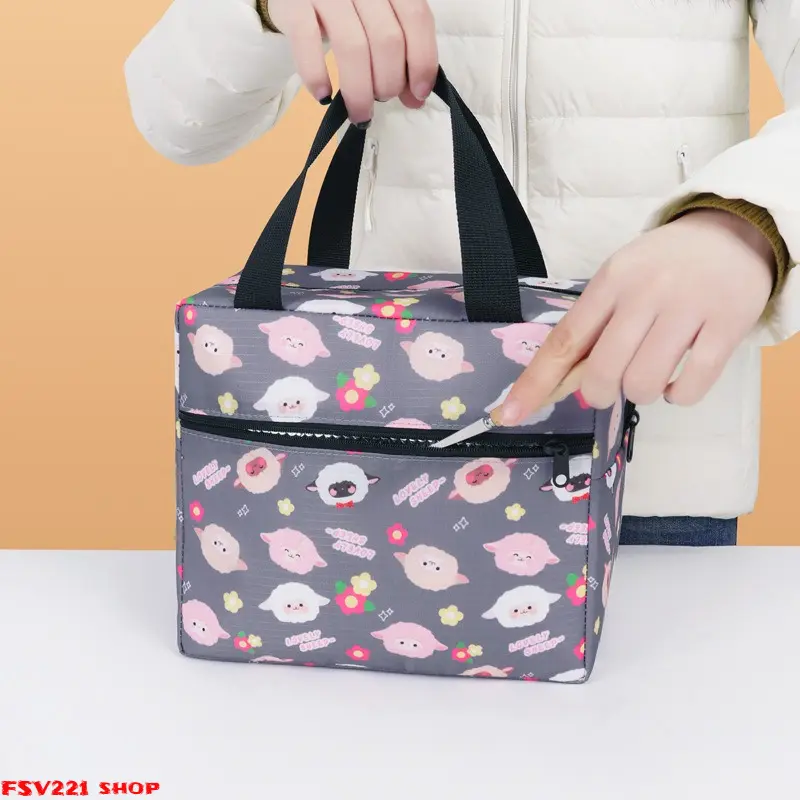 Cartoon Print Insulated Lunch Bag Reusable Thermal Tote for Work, School, Picnics & Meal Prep  Leak-proof Insulated Tote Bag Bag Cute Printed Cooler Bag for Kids & Adults, Food Storage for Outings Leak-proof Insulated Tote Bag campingessentials