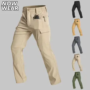 3 Pack Men's Water Resistant Cargo Work Pants, Stretch Tactical Hiking Pants, Multi-Pocket Ripstop Durable Trousers for Construction Camping Hunting Fishing Daily Wear