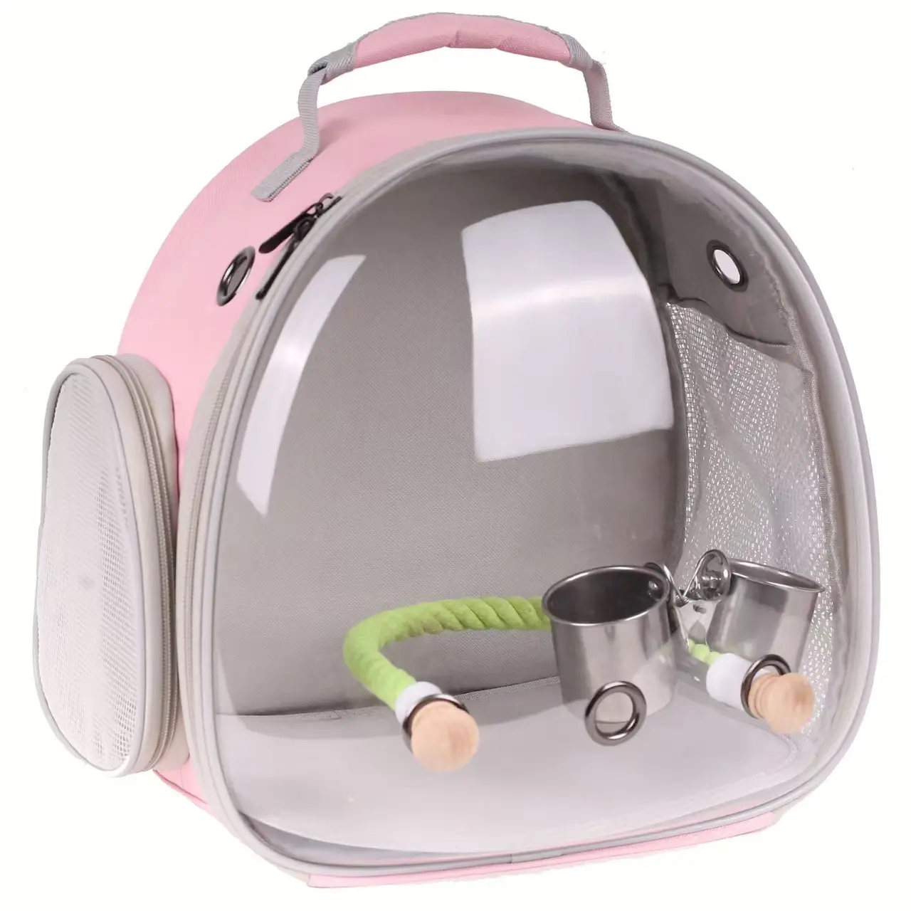 Small Bird Backpack Carrier Cage for Traveling, Backpack to Transport Backpack Carrier with Clamp 2 Cups Rope Stand Perch for Parakeet Roosteratiel Budgies Vet Carry Book Bag,fall home halloween decor and christmas gift