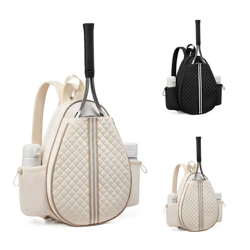 Women's Quilted Tennis Bag – Lightweight, Multifunctional, and Water-Resistant; Suitable for Tennis and Pickleball; Can Be Carried Over the Shoulder or as a Backpack