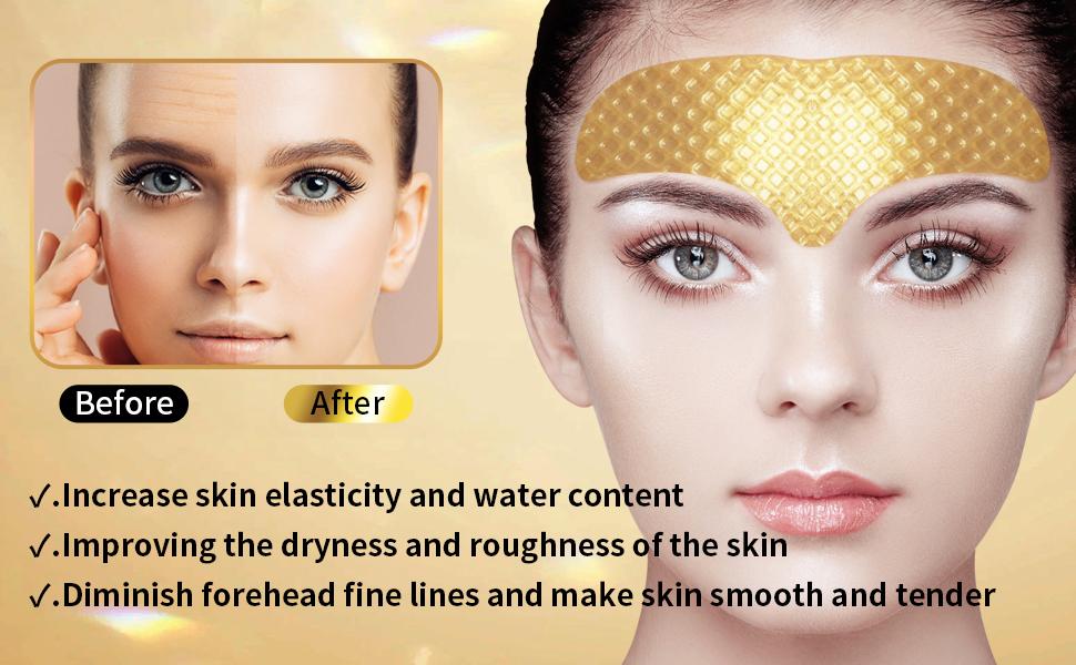 24K Gold Forehead Anti-Wrinkle Patch-15 PCS, Collagen Forehead Lines Mask Forehead Frown Wrinkles Pads T-Zone Patches Smooth Forehead Strips Moisturizing 24K Gold Forehead Anti-Wrinkle Patch-15 PCS, Collagen Forehead Lines Mask Forehead Frown Wrinkles Pads T-Zone Patches Smooth Forehead Strips Moisturizing