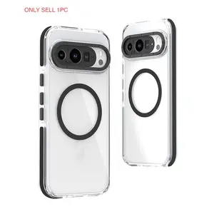 Case For Google Pixel 10 9 Pro XL 5G Luxury Anti-slip Edge Transparent Phone Case PC+TPU Magnetic Shockproof Protective Cover