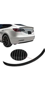 Rear Trunk Spoiler Wing Lip Compatible with 2017-2023 Tesla Model 3 Tail Wing Rear Trunk Lid ABS Plastic (Glossy Black) Car Accessories