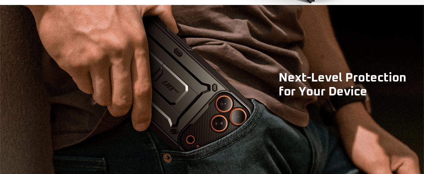 SUPCASE for iPhone 17 Pro Max Case with Camera Control Button (Unicorn Beetle Pro), [Built-in Kickstand & Screen Protector] [Military-Grade Protection] Full Body Heavy Duty Phone Case, Black