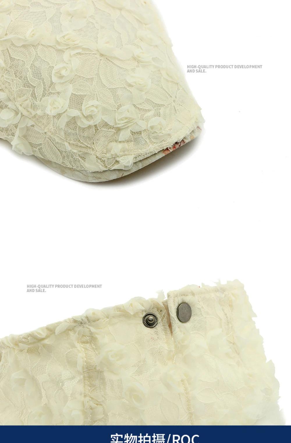 HT4784 Beret Cap Spring Summer Lace Mesh Cap Men Women Vintage Floral Artist Painter Beret Hat Male Female Ivy Flat Cap Berets