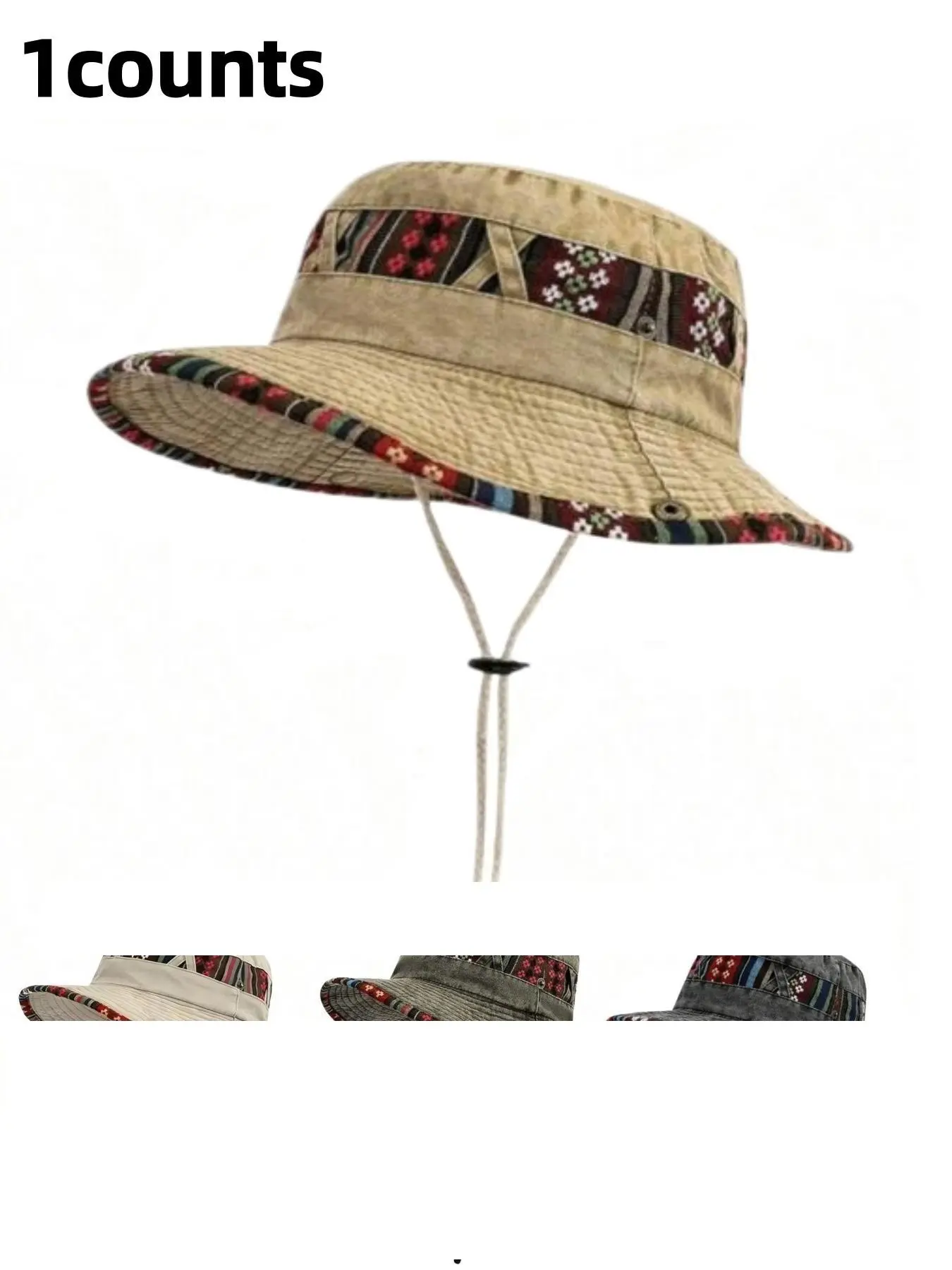 Bohemian Outdoor Casual Fisherman Cap, Vintage Washed Wide Brim Sun Hat, Summer Fishing Hat, Unisex Denim Visor Hat, Knit Pattern Random, Camping Hat, Hiking Hat, Sunscreen Leisure Hat, Sun Bucket Hat, Outdoor Hats