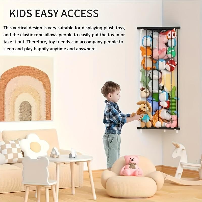 Plush Toy Storage Rack, 1 Count Triangular Bright Funky Plush Animal Storage Rack, Adjustable Length Hanging Storage Rack, Suitable for Storing Various Plush Toys, Organiser, Hangable