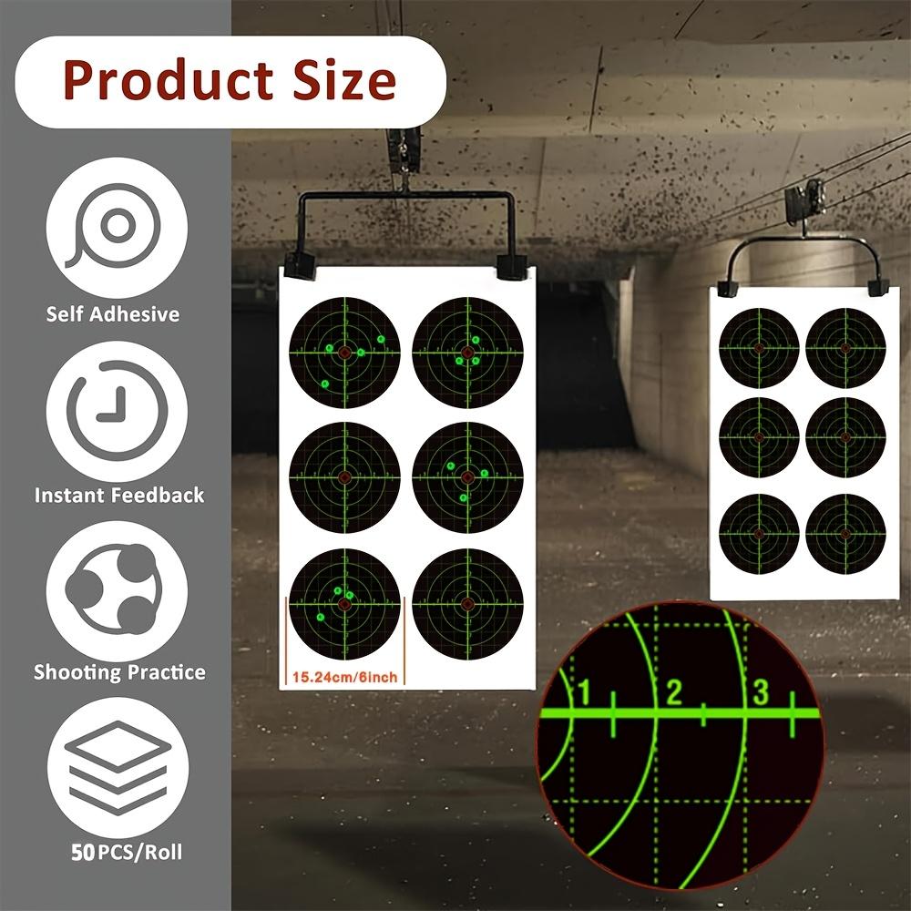 VIGEROSO Splatter Shooting Targets 6 Inch Reactive Paper Target Stickers 50 Self Adhesive Target Roll for BB Gun, Pellet Gun, Airsoft, Rifle Indoor and Outdoor Shooting Range