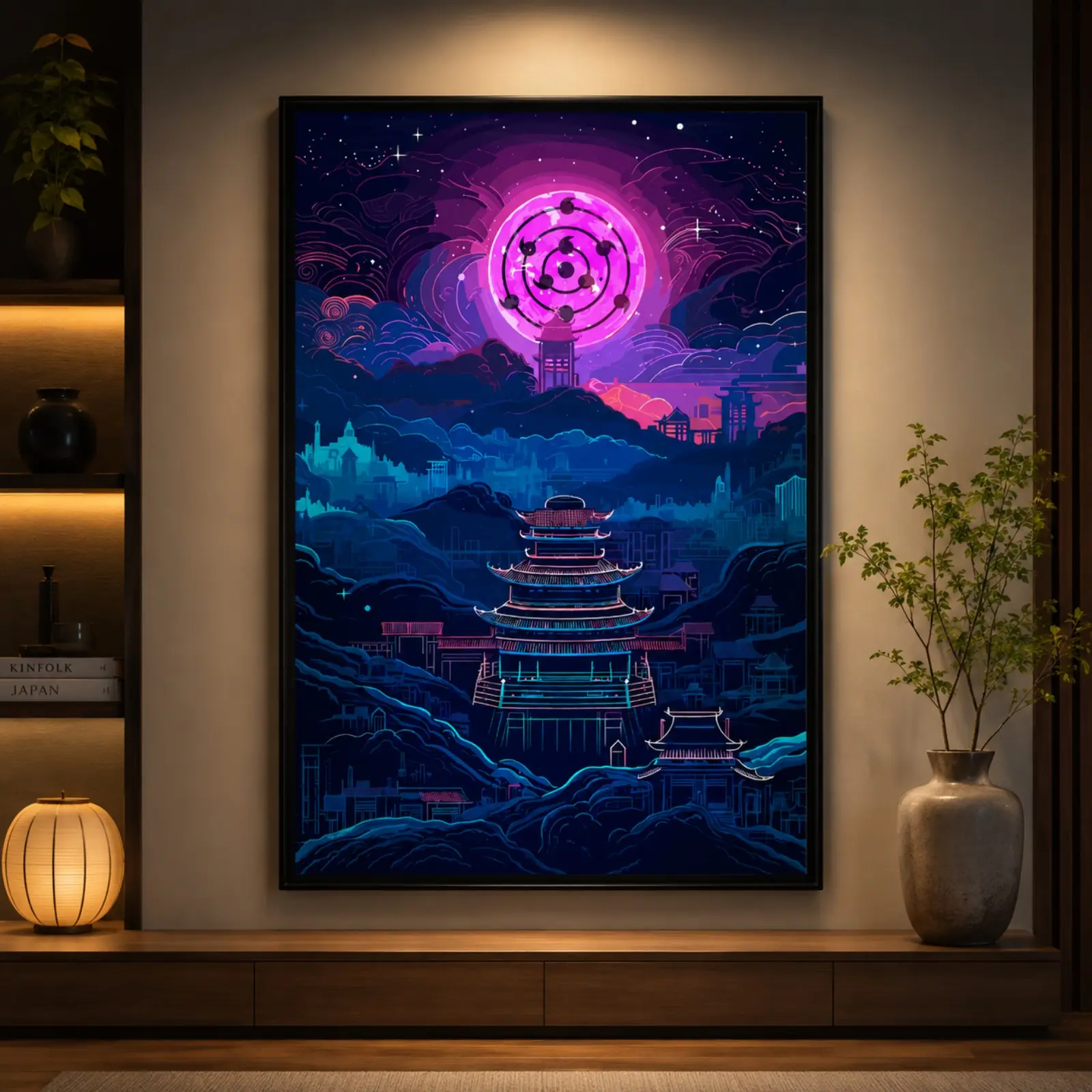 Inspired Sharingan Anime Wall Art,Japanese Ninja Eyes Artistic Artwork, Anime Design Poster, Perfect Gift for Naruto Fans, Ideal Wall Decoration for Bedroom, Gaming Room, Living Room, Dorm, Modern Anime Wall Decor, Canvas Artwork For Anime Lovers