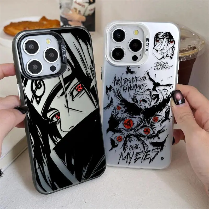 Anime Naruto Uchiha Itachi Sharingan Art Phone Case for iPhone Series (17, 16, 15, 14, 13, 12, 11, Air, Pro, Max, Plus), Accessories