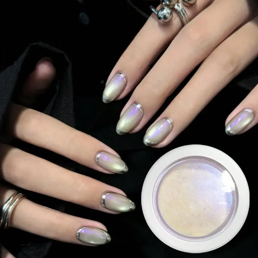Pearl Nail Powder, Aurora Mirror Effect (0.5g/bottle)