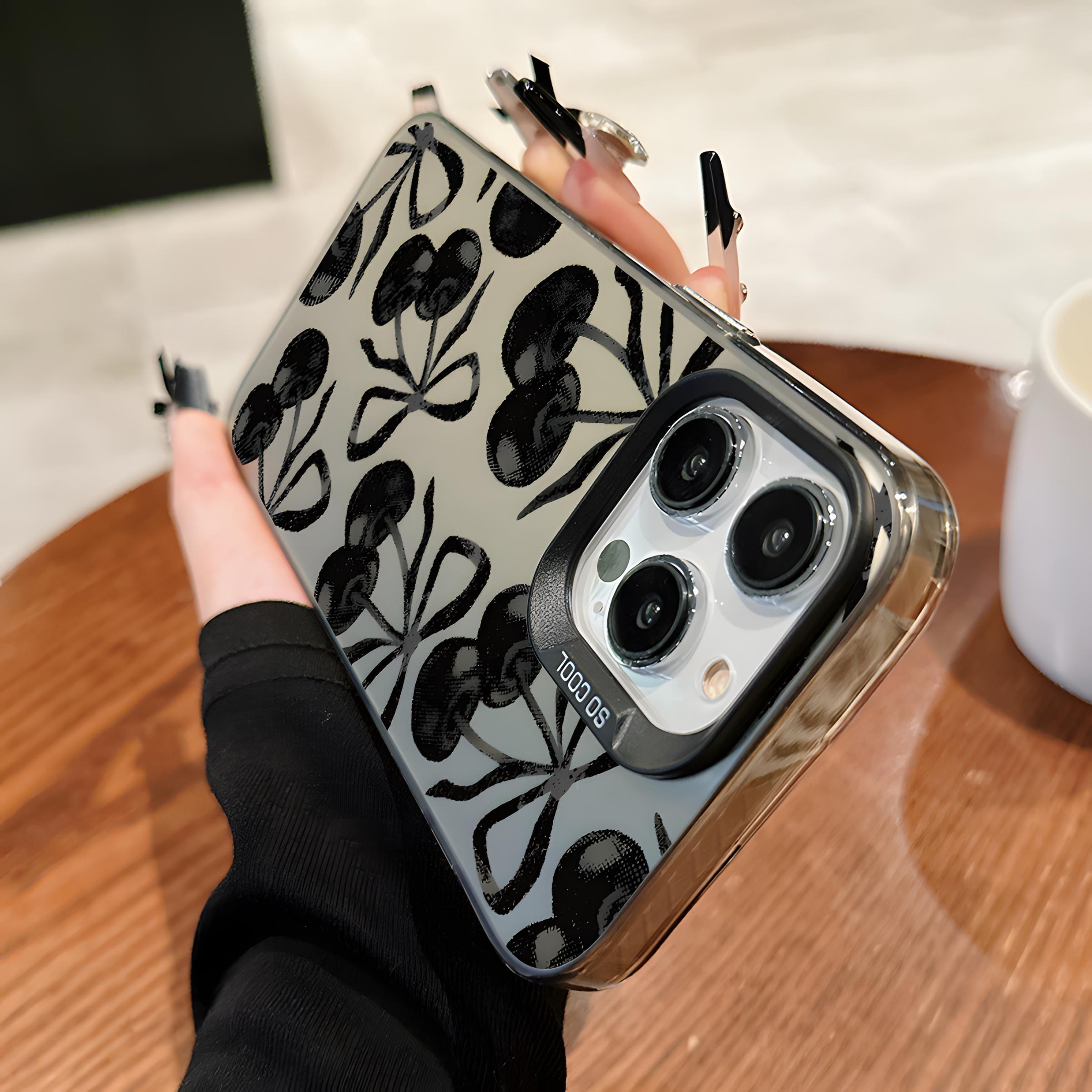 Cherry Pattern Phone Case, Decorative Phone Protector Cover, Casing, Smartphone Phone Accessories Compatible with iPhone 11 12 13 14 15 16 Pro Max