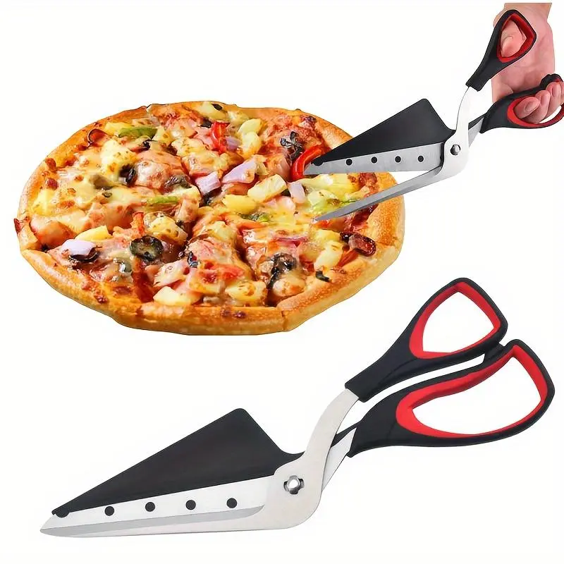 2-In-1 Pizza Cutter Utensils - Food-Grade Stainless Steel, Soft Grip Handle, Multi-Functional Kitchen Divider