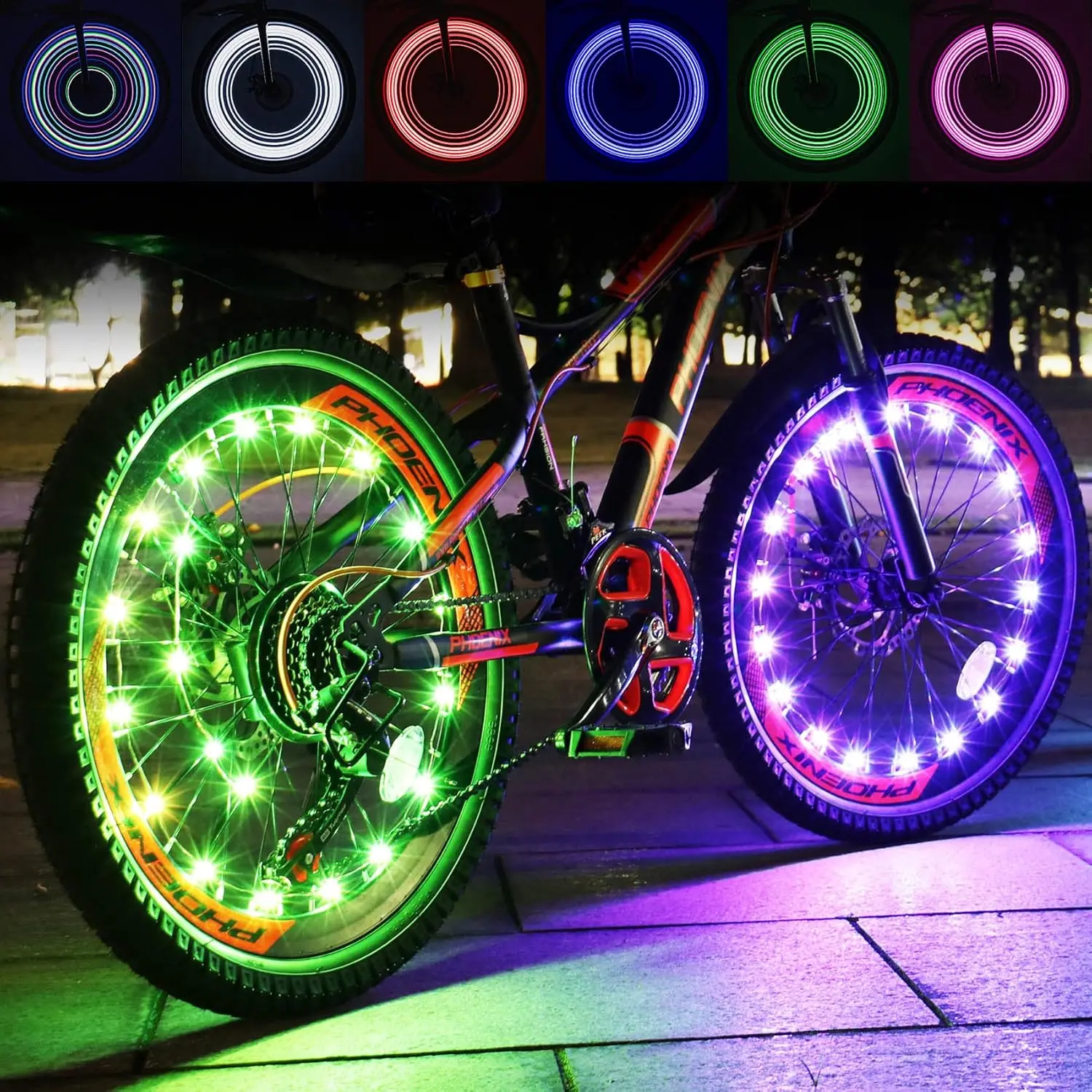 LED Bike Wheel Lights,2-Tire Pack Bicycle Spoke Light with Batteries Included.Unparalleled Durability and Visibility.LED Safety Strip Light, Bike Accessories  Kids, Boys, Girls, Adult
