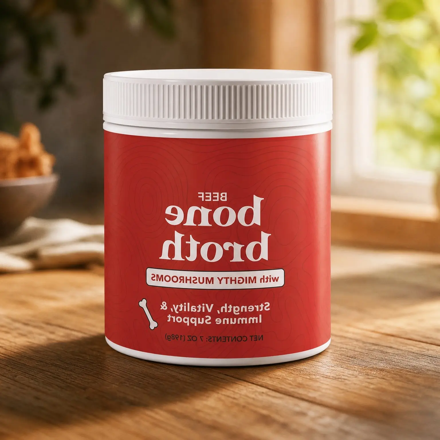 Premium Beef Bone Broth for Dogs – High Protein + Collagen Enhanced with Mushroom Blend for Strong Bones, Joint Flexibility, Digestive Comfort, and Immune Support - Natural Dog Food TopperGift