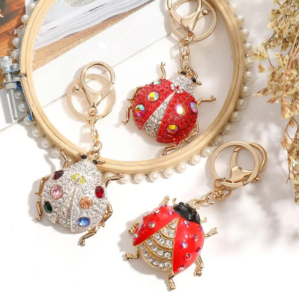 Sparkling Diamond-Inlaid Beetle Alloy Keychain - Cute Creative Animal Pendant Charm, 2026 New Exquisite Sports & Outdoor Protective Gear Accessory, Daily Decor & Mini Gift