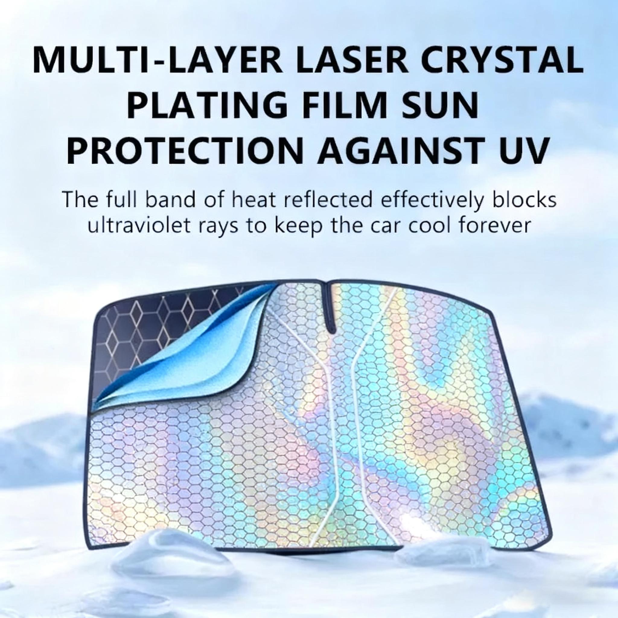 UV-Reflective Car Sun Shade Cover Rear Windshield Sun Protection Sunshade Heat-Isolation Car Privacy Curtains Foldable Storage