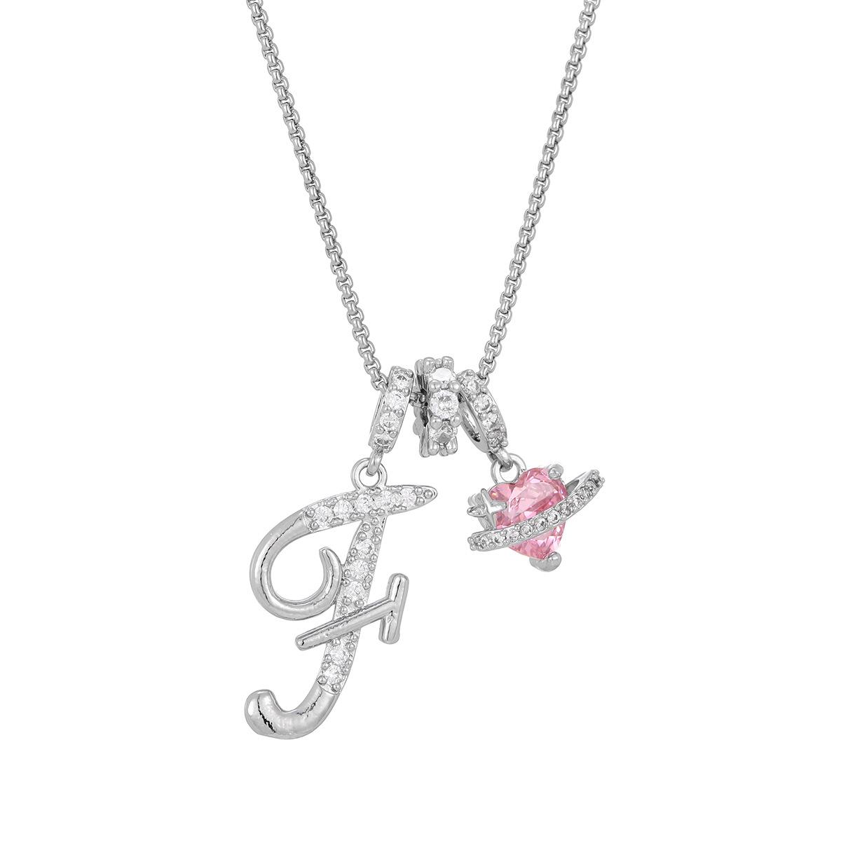 Initial Heart Necklace for Women | 18K  Plated | Pink Cubic Zircon Pendant with Diamond Inlaid Letter | Fashion Luxury Jewelry | Perfect Gift for Christmas, Birthdays, Anniversaries & All Holiday Occasions