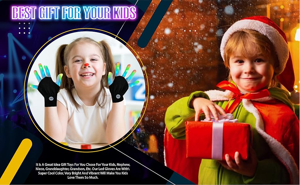 7 colors light show LED Gloves Rave Light Finger Lighting Flashing Glow Mittens