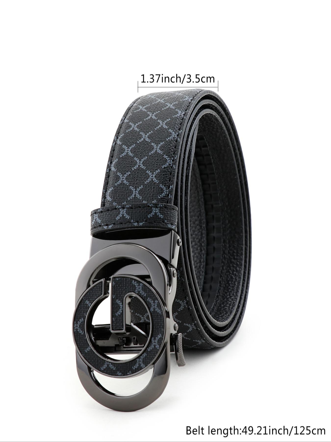 Men's Fashionable Plaid Pattern Buckles Belt, Casual Business Belt for Party, Daily Clothing Decor, Trendy All-match & Exquisite Belt for Birthday Gift, Artisan Leather Belt