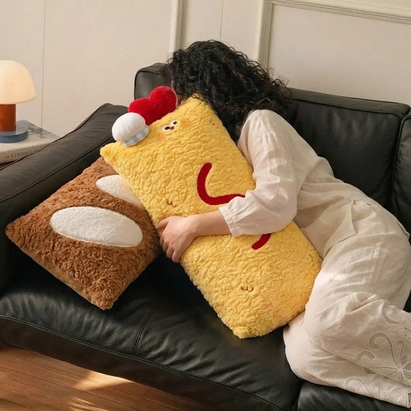 Soft Plush Sleep Pillow, French Baguette Shrimp Design, Sofa Bed Home Decorative Cushion, Comfortable Lounge Accent, Casual Style