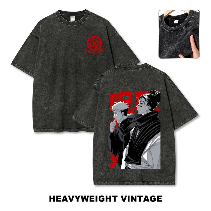 Jujutsu Kaisen Anime Vintage Tee 90s Graphic Tees Men's t Shirts Graphic Tee t Shirts Funny Graphic Tee Good Graphic Tees Men's Graphic Tees Streetwear Outfits Men Vacation Outfits Oversized Tshirt Men